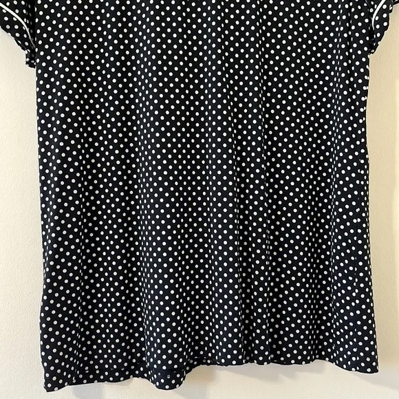 Soma Cool Nights Black White Polka Dot Short Sleeve Button Down Pajama Top Sz M - Picture 9 of 9